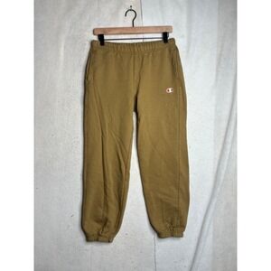 Champion Reverse Weave Sweatpants Mens Small Gold Tan Joggers Fleece Pockets